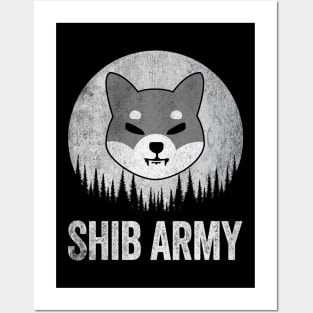 Vintage Shiba Inu Coin To The Moon Crypto Token Cryptocurrency Wallet HODL Birthday Gift For Men Women Posters and Art